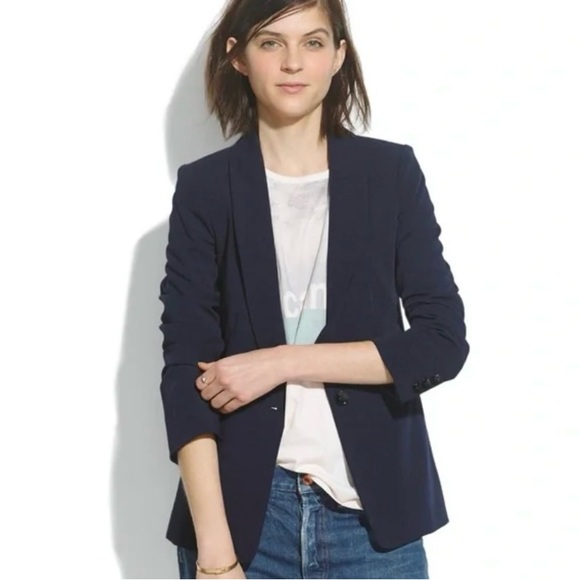 Madewell Jackets & Blazers - Madewell Duskfall Navy Stretchy Twill Blazer Size 6